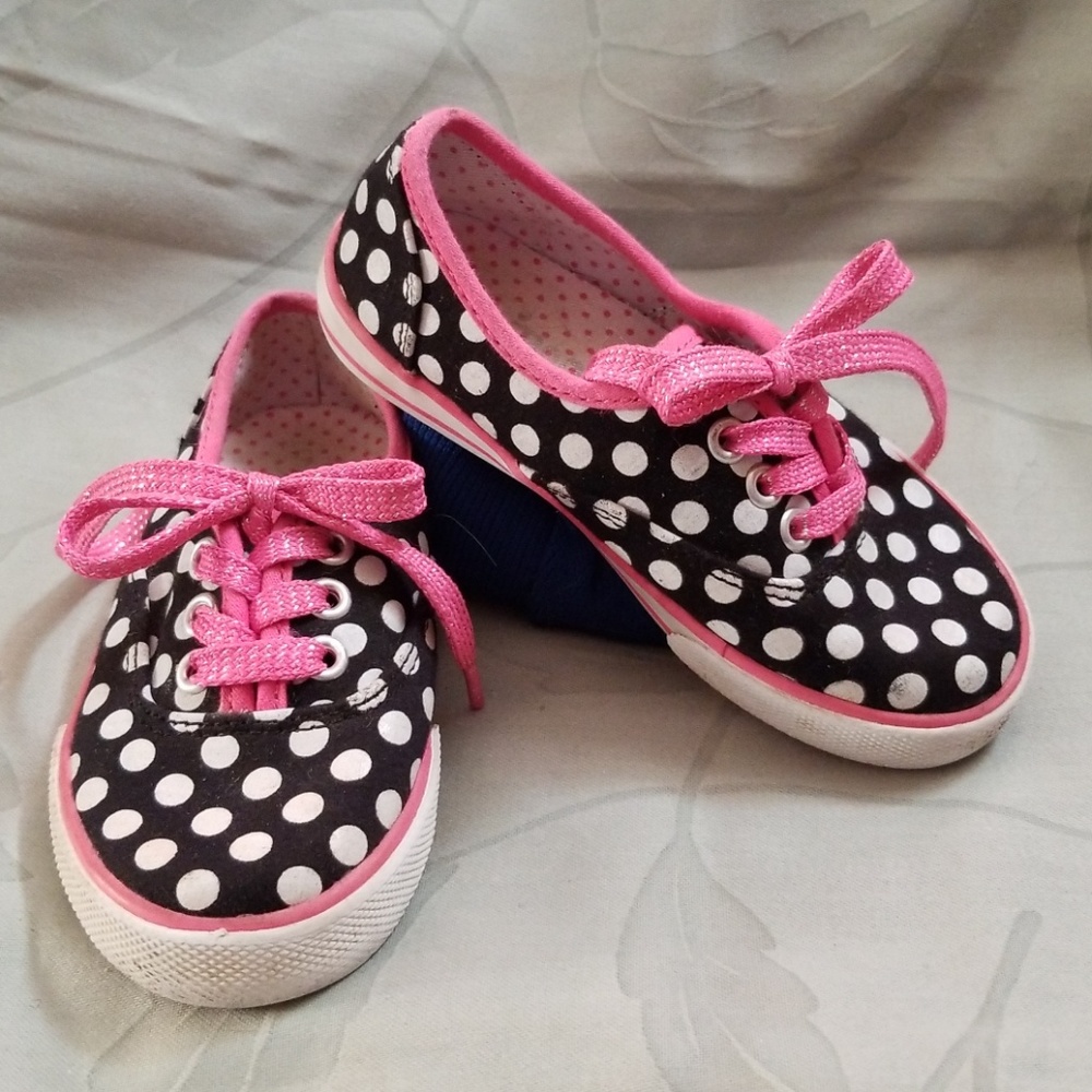Polka Dot Sneakers with Pink Sparkle